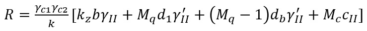 Формула расчетного сопротивления по СП 22.13330